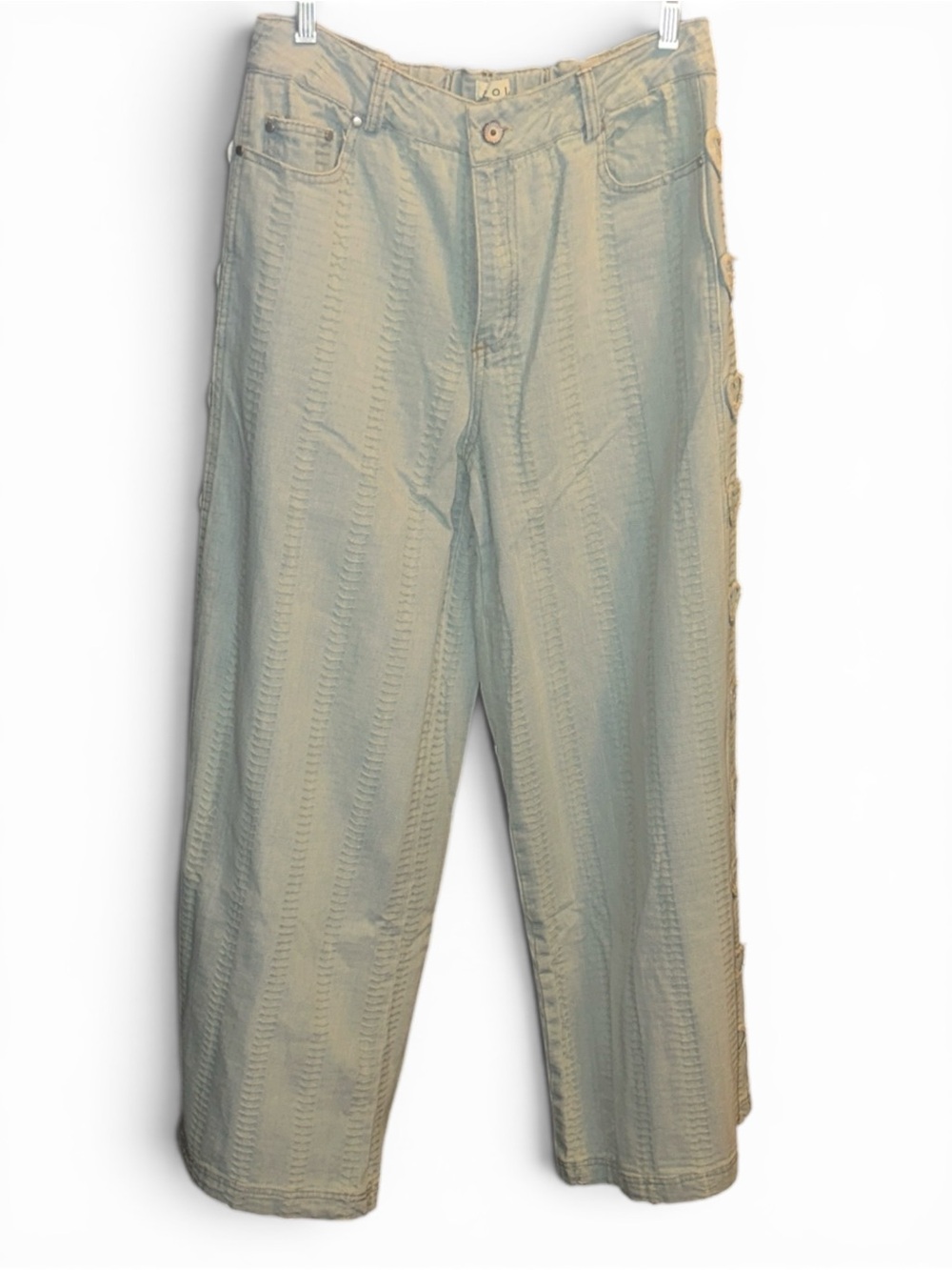POL Lg Heart Side Light Blue Jeans